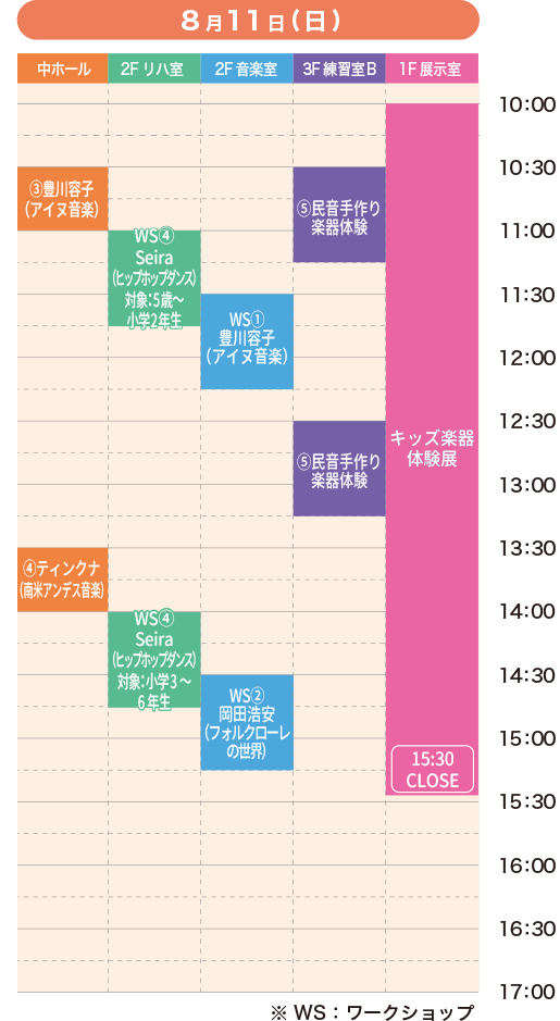 北海道岩見沢市 タイムスケジュール