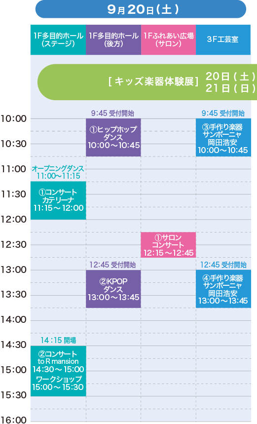 江別市中央公民館 タイムスケジュール