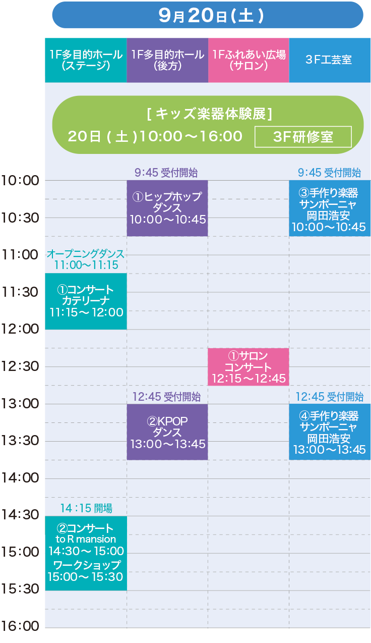 江別市中央公民館 タイムスケジュール