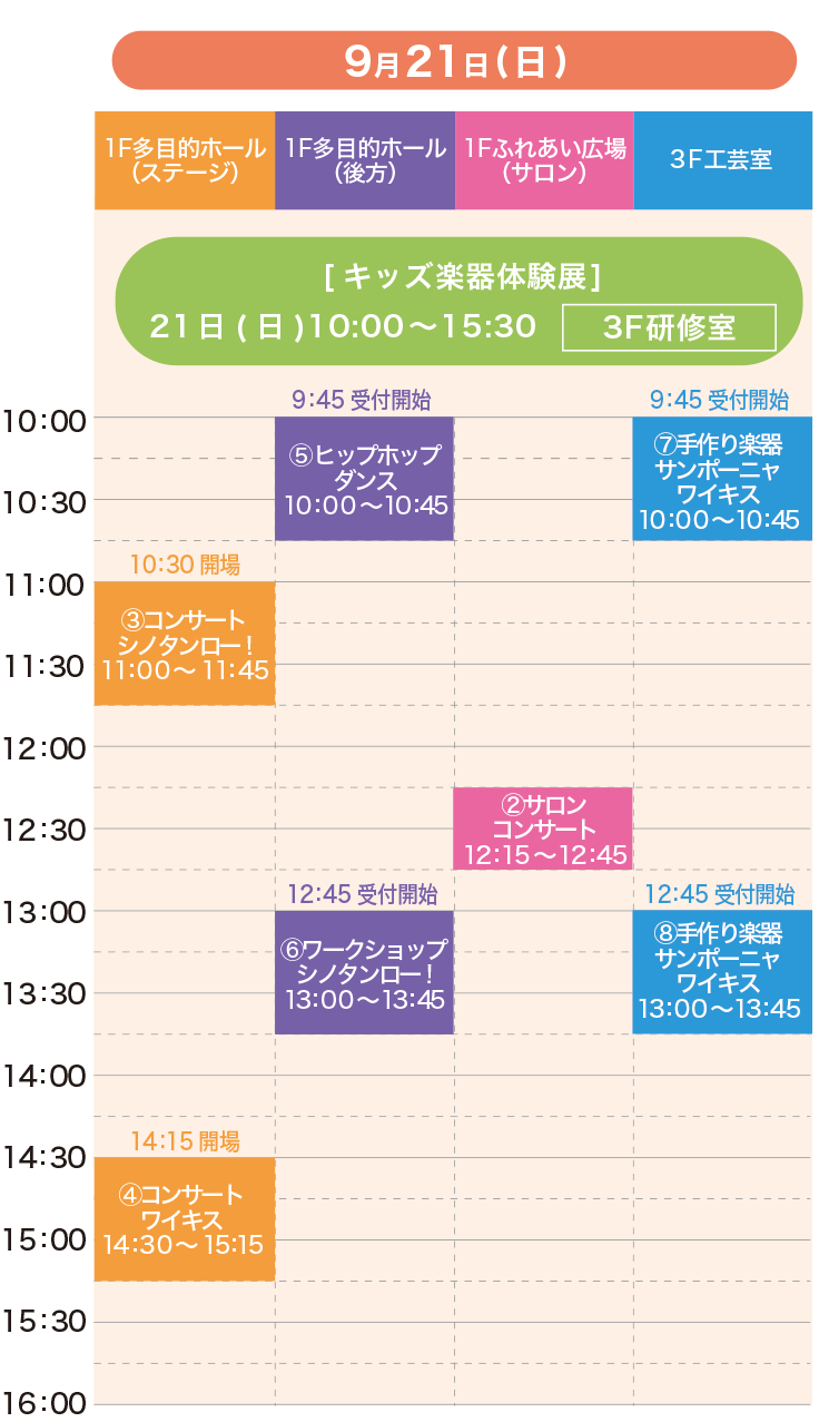 江別市中央公民館 タイムスケジュール